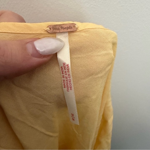 Free People Camisole Mini Dress Yellow - Picture 4 of 5